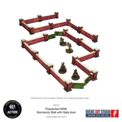 Bolt Action: WW2 Normandy Wall with Gate (low) PREPAINTED