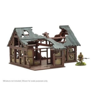 Bolt Action: Pacific Theatre L shaped building ruins (Asian Villages